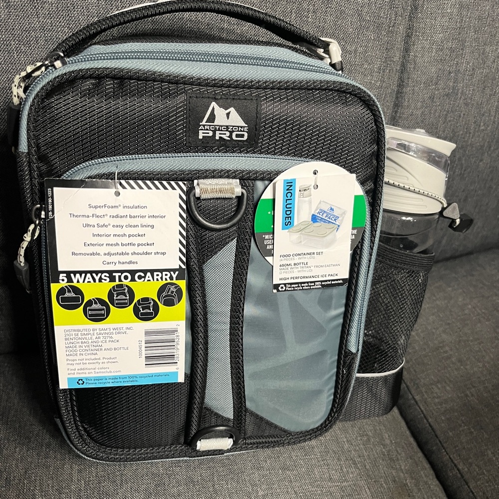 Arctic Zone Pro Insulated Lunch Bag with Bottle Holder